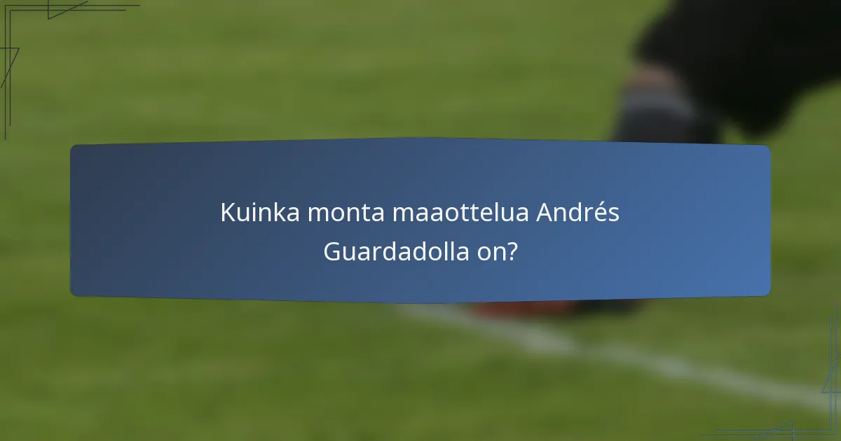 Kuinka monta maaottelua Andrés Guardadolla on?