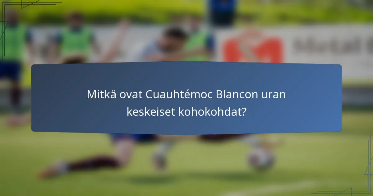 Mitkä ovat Cuauhtémoc Blancon uran keskeiset kohokohdat?